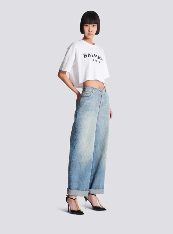 T-shirt con stampa Balmain Paris T-shirt con stampa Balmain Paris