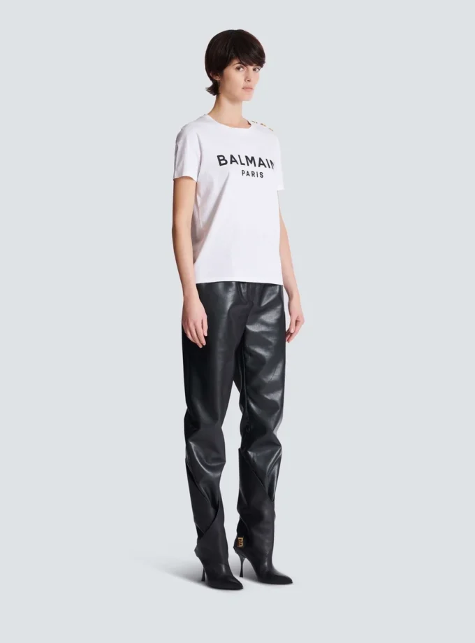 T-shirt con stampa Balmain Paris