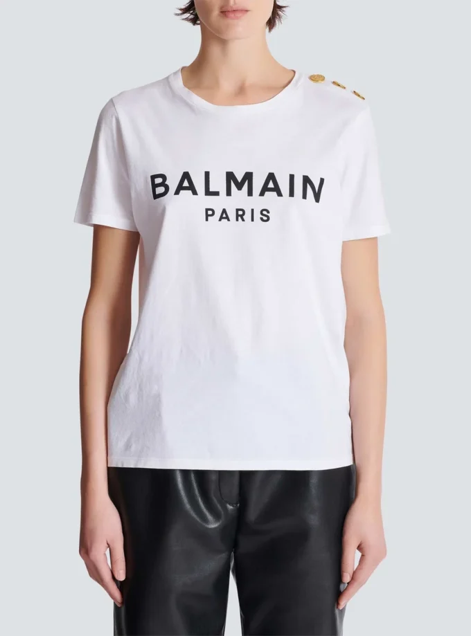 T-shirt con stampa Balmain Paris