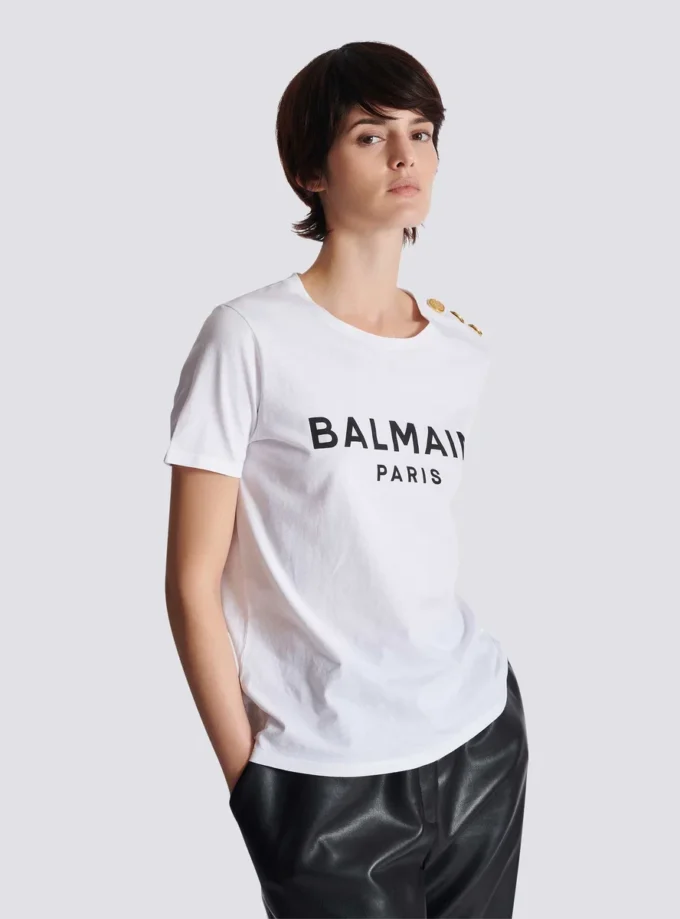 T-shirt con stampa Balmain Paris