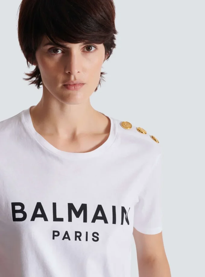 T-shirt con stampa Balmain Paris