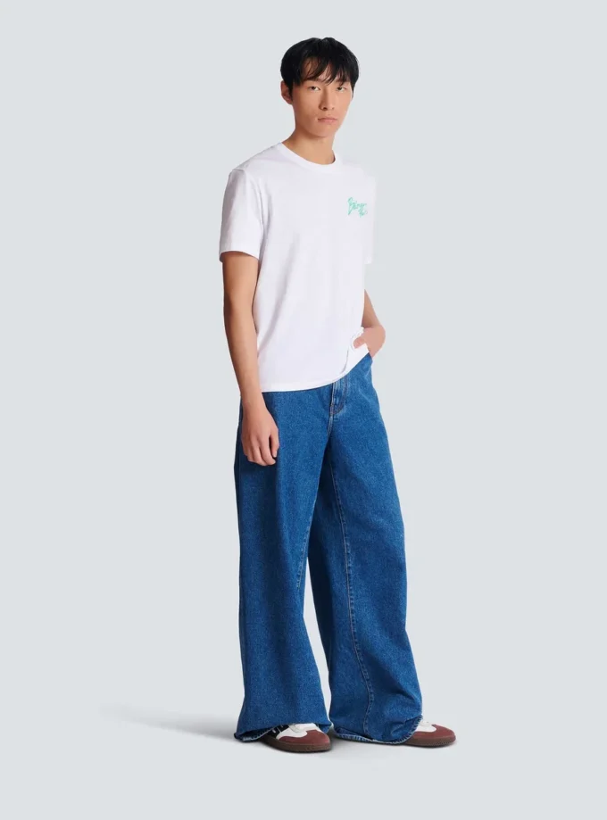 T-shirt con stampa Balmain Paris Brush T-shirt con stampa Balmain Paris Brush
