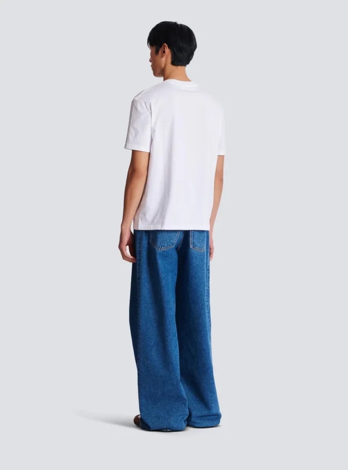 T-shirt con stampa Balmain Paris Brush T-shirt con stampa Balmain Paris Brush