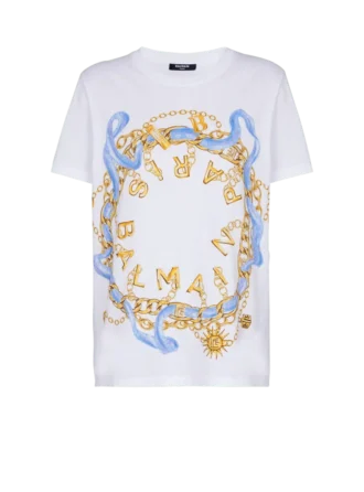 T-shirt con stampa Balmain Paris Chain