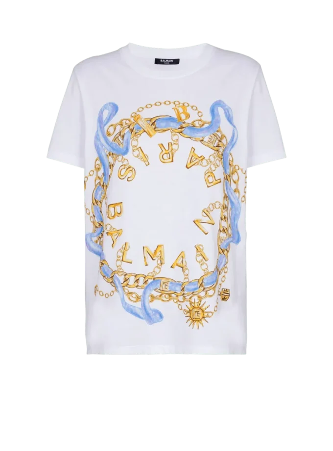 T-shirt con stampa Balmain Paris Chain T-shirt con stampa Balmain Paris Chain