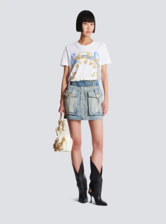 T-shirt con stampa Balmain Paris Chain
