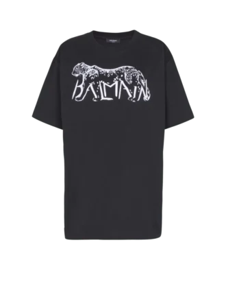 T-shirt con stampa leopardata