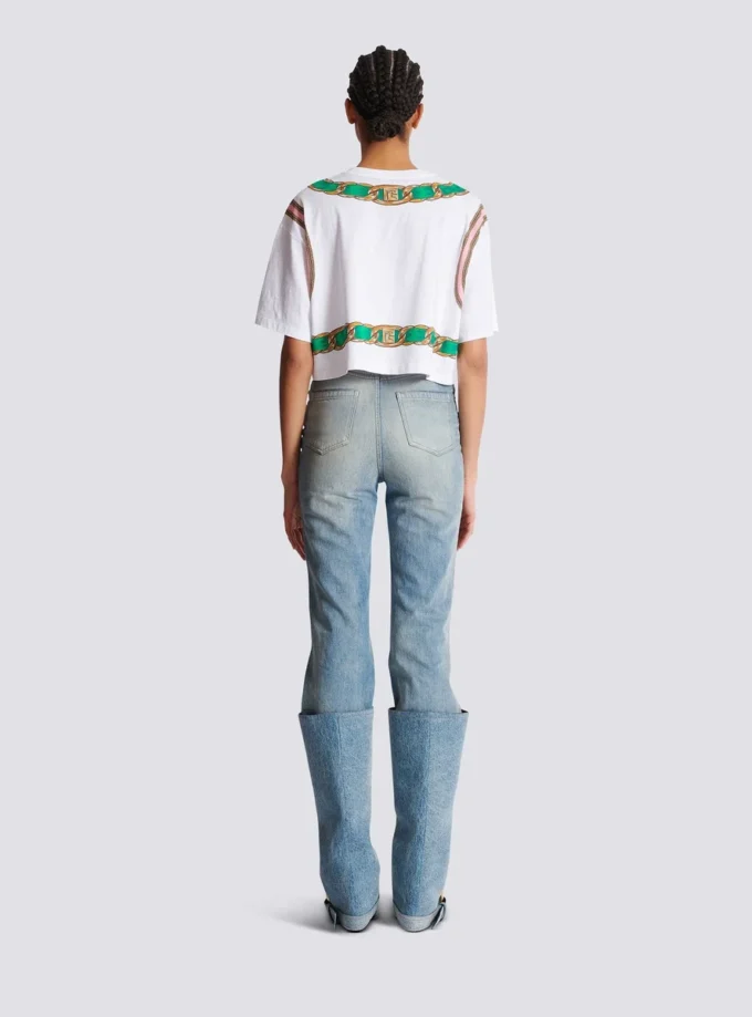 T-shirt corta con stampa Balmain Foulard T-shirt corta con stampa Balmain Foulard
