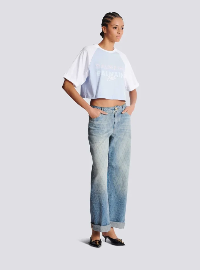 T-shirt corta con stampa Balmain Paris T-shirt corta con stampa Balmain Paris