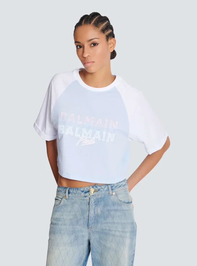T-shirt corta con stampa Balmain Paris T-shirt corta con stampa Balmain Paris