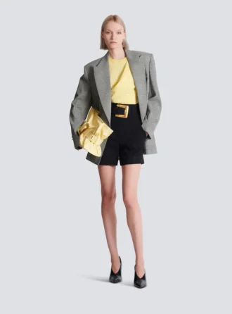 T-shirt drappeggiata con bottoni