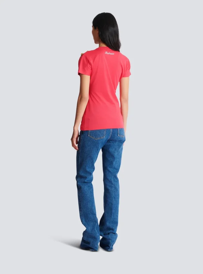 T-shirt drappeggiata con bottoni T-shirt drappeggiata con bottoni