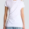 T-shirt drappeggiata con bottoni T-shirt drappeggiata con bottoni