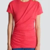T-shirt drappeggiata con bottoni T-shirt drappeggiata con bottoni