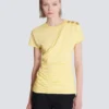T-shirt drappeggiata con bottoni T-shirt drappeggiata con bottoni