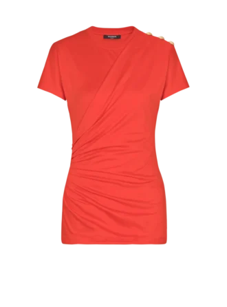 T-shirt drappeggiata in jersey a maniche corte
