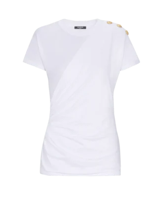 T-shirt drappeggiata in jersey a maniche corte