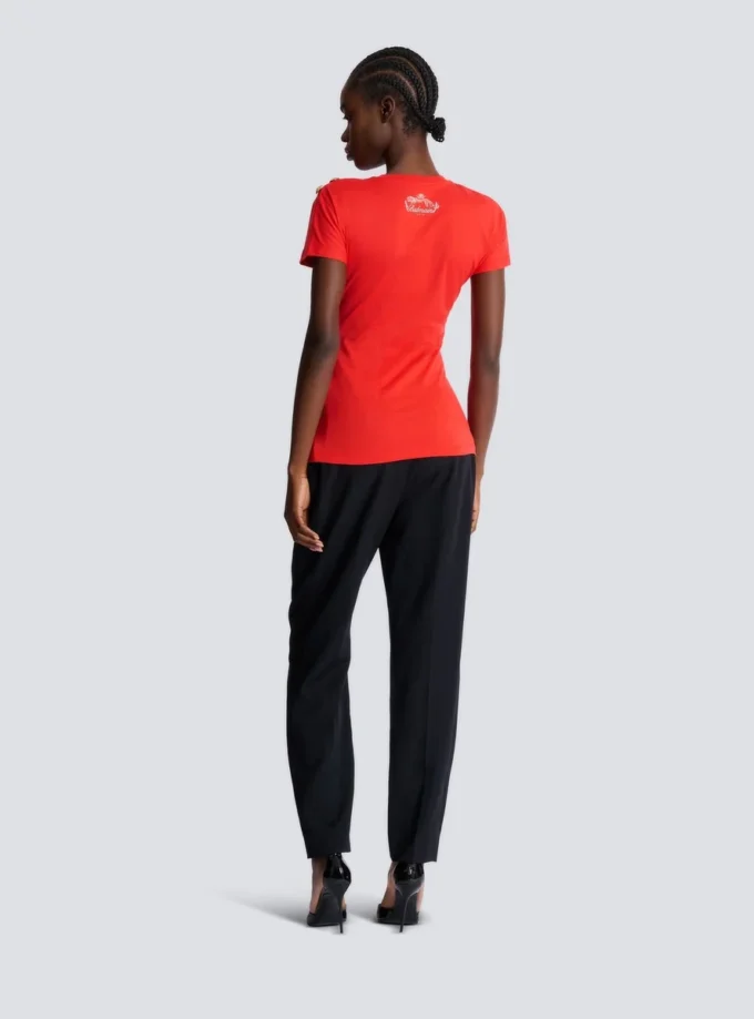 T-shirt drappeggiata in jersey a maniche corte T-shirt drappeggiata in jersey a maniche corte