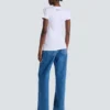 T-shirt drappeggiata in jersey a maniche corte T-shirt drappeggiata in jersey a maniche corte