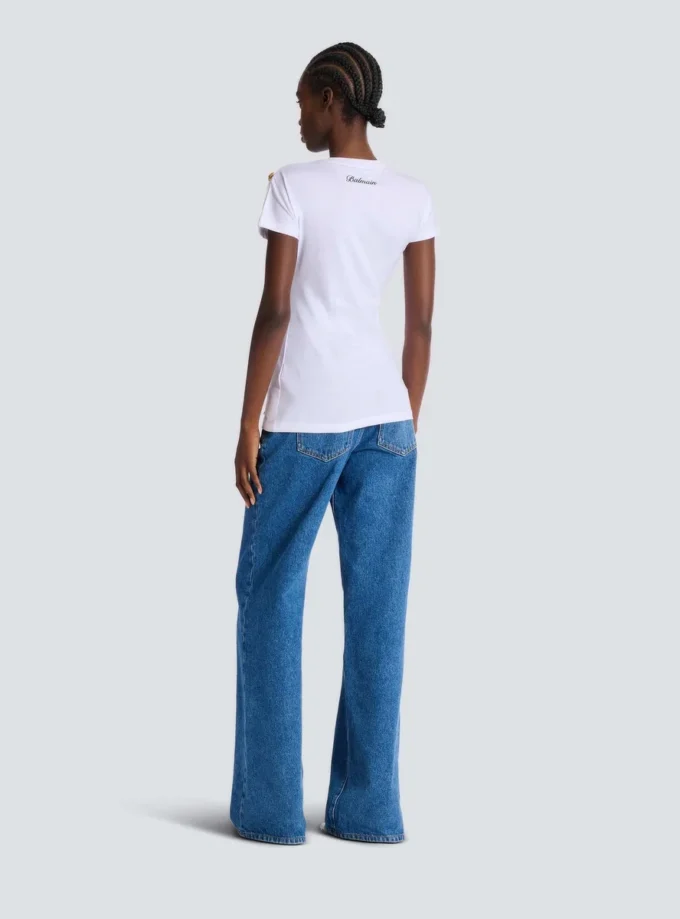 T-shirt drappeggiata in jersey a maniche corte T-shirt drappeggiata in jersey a maniche corte