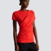 T-shirt drappeggiata in jersey a maniche corte T-shirt drappeggiata in jersey a maniche corte