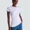 T-shirt drappeggiata in jersey a maniche corte T-shirt drappeggiata in jersey a maniche corte