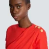T-shirt drappeggiata in jersey a maniche corte T-shirt drappeggiata in jersey a maniche corte