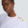 T-shirt drappeggiata in jersey a maniche corte T-shirt drappeggiata in jersey a maniche corte