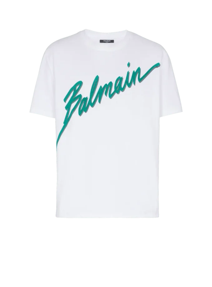 T-shirt floccata Balmain Lettre T-shirt floccata Balmain Lettre