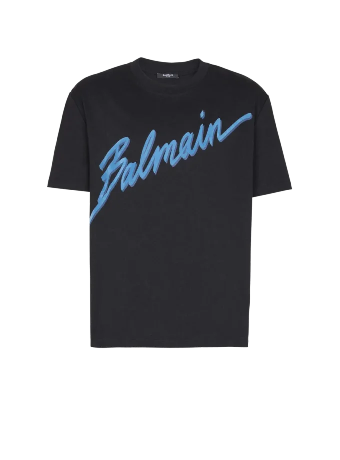 T-shirt floccata Balmain Lettre T-shirt floccata Balmain Lettre