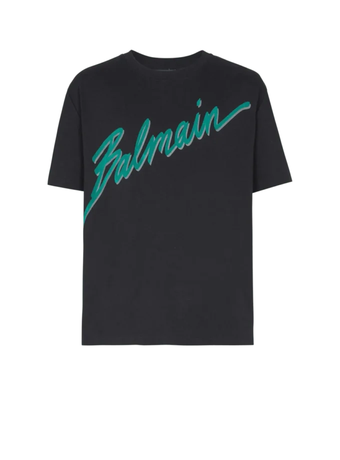 T-shirt floccata Balmain Lettre T-shirt floccata Balmain Lettre