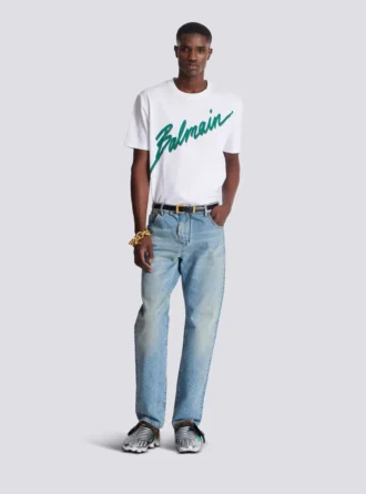 T-shirt floccata Balmain Lettre