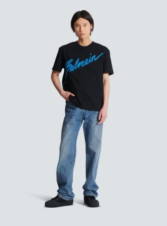 T-shirt floccata Balmain Lettre