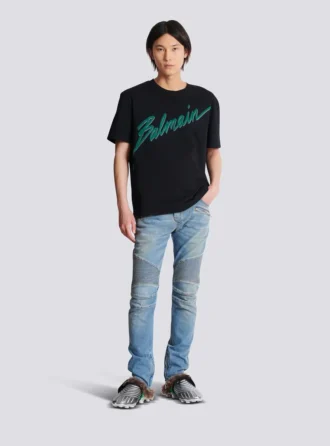 T-shirt floccata Balmain Lettre