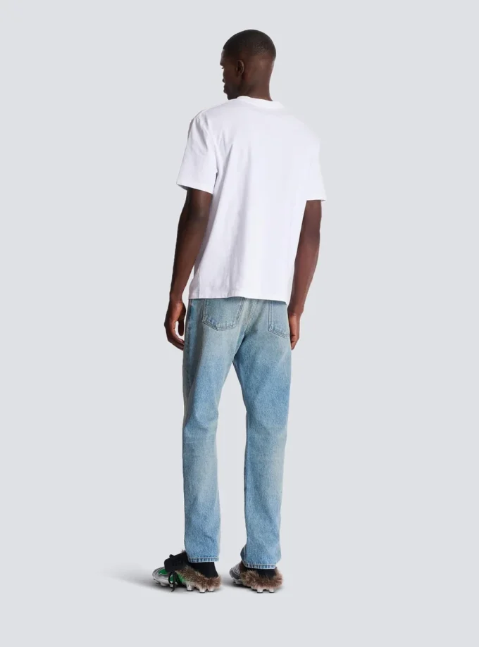 T-shirt floccata Balmain Lettre T-shirt floccata Balmain Lettre