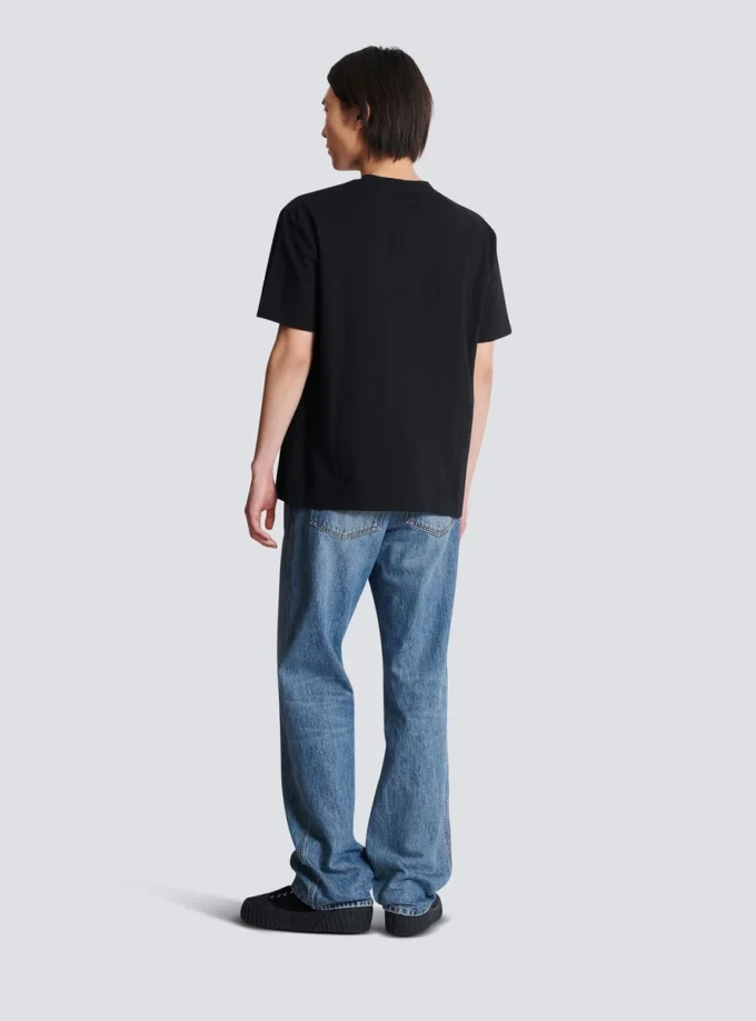 T-shirt floccata Balmain Lettre T-shirt floccata Balmain Lettre