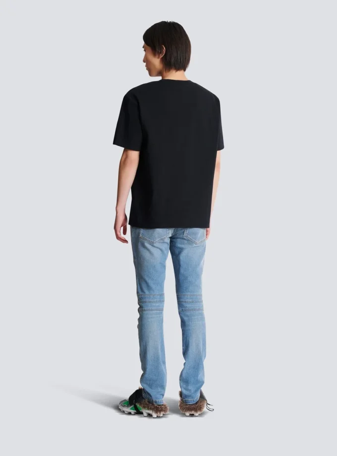 T-shirt floccata Balmain Lettre T-shirt floccata Balmain Lettre