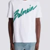 T-shirt floccata Balmain Lettre T-shirt floccata Balmain Lettre