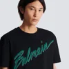 T-shirt floccata Balmain Lettre T-shirt floccata Balmain Lettre