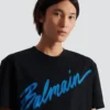 T-shirt floccata Balmain Lettre T-shirt floccata Balmain Lettre