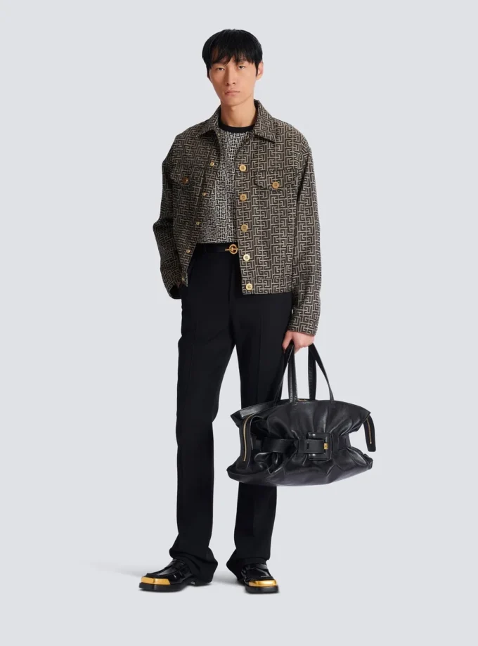 T-shirt jacquard con monogramma