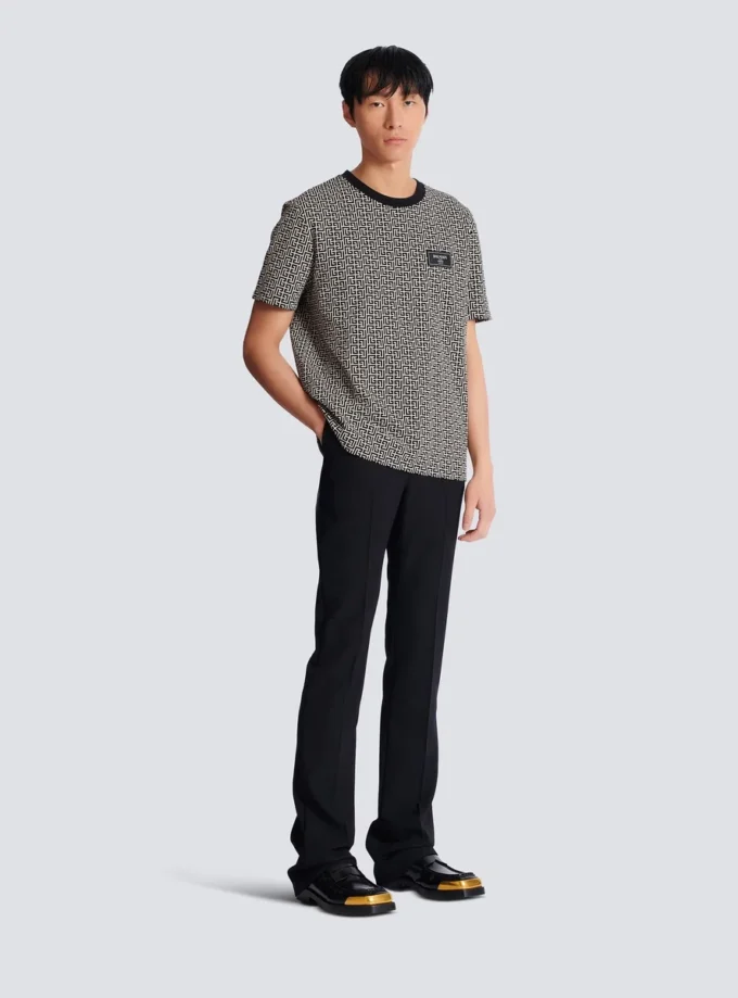 T-shirt jacquard con monogramma