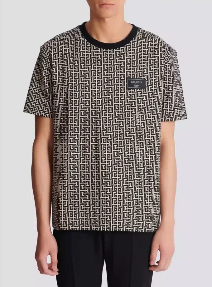 T-shirt jacquard con monogramma