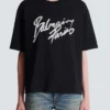 T-shirt squadrata con stampa Balmain Paris Brush T-shirt squadrata con stampa Balmain Paris Brush