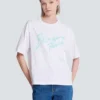 T-shirt squadrata con stampa Balmain Paris Brush T-shirt squadrata con stampa Balmain Paris Brush