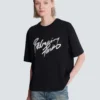 T-shirt squadrata con stampa Balmain Paris Brush T-shirt squadrata con stampa Balmain Paris Brush