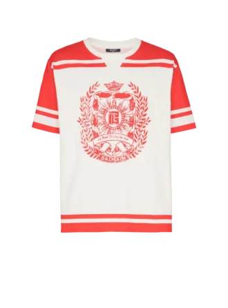 T-shirt Varsity con stampa Balmain Écusson T-shirt Varsity con stampa Balmain Écusson