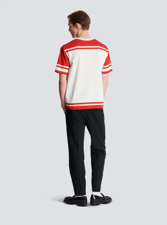 T-shirt Varsity con stampa Balmain Écusson T-shirt Varsity con stampa Balmain Écusson