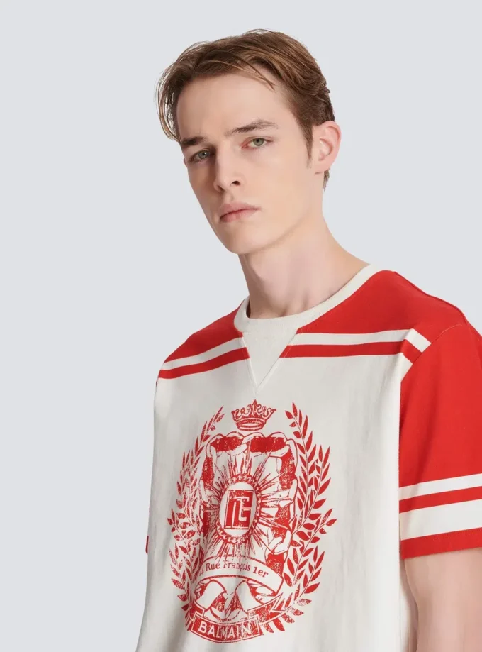T-shirt Varsity con stampa Balmain Écusson T-shirt Varsity con stampa Balmain Écusson