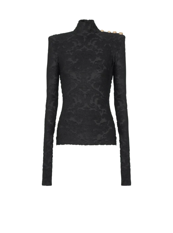 Top a maniche lunghe con motivo barocco Top a maniche lunghe con motivo barocco